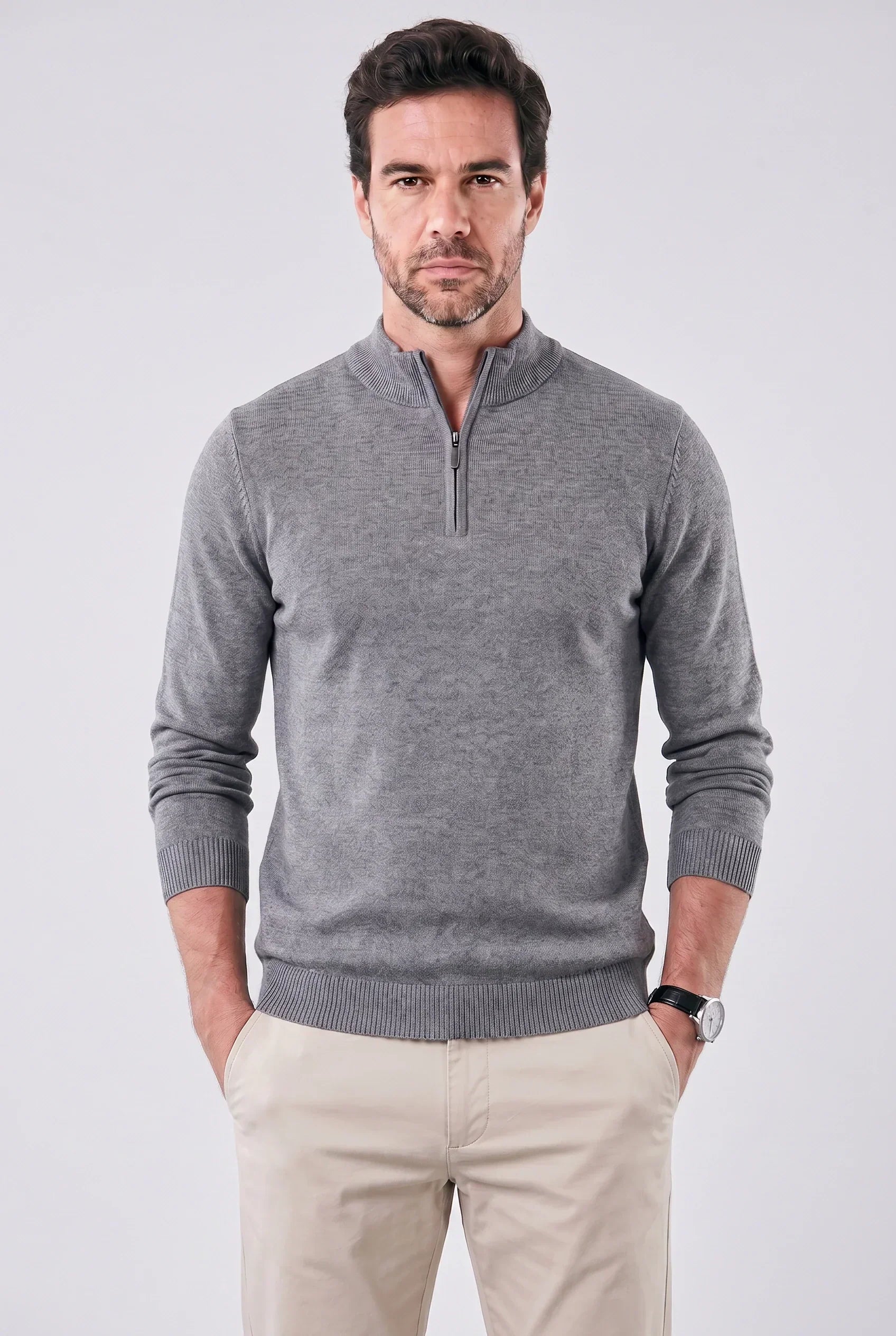 Chandail quart de zip à col montant Eston pour homme | Relvorn