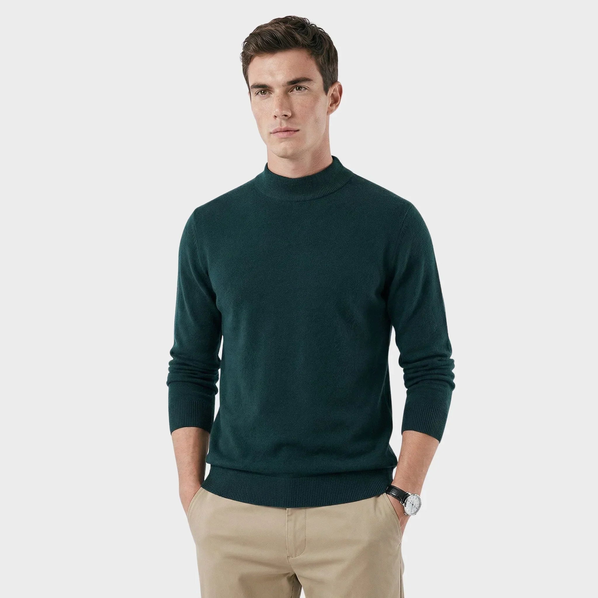 Men's High Collar Classic Sweater | Relvorn