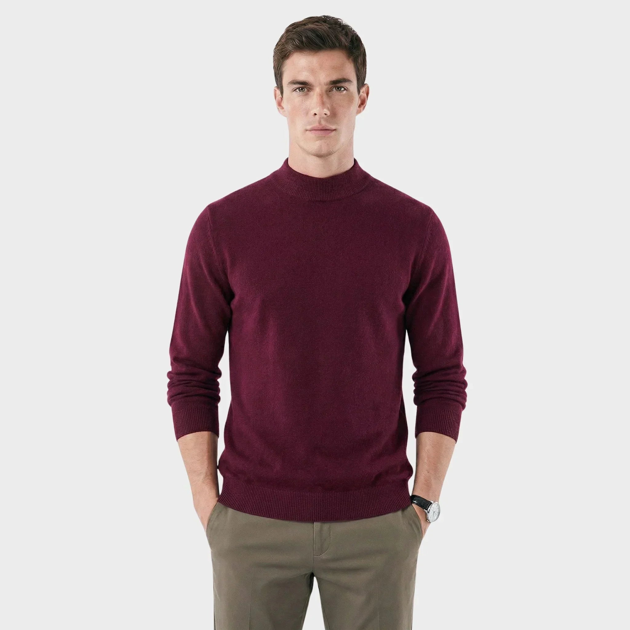 Men's High Collar Classic Sweater | Relvorn