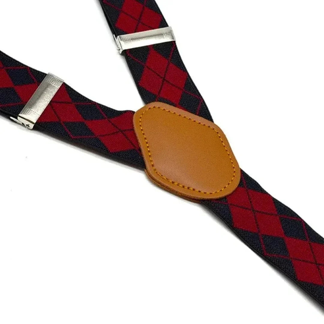 Men's Checked Suspenders | Relvorn