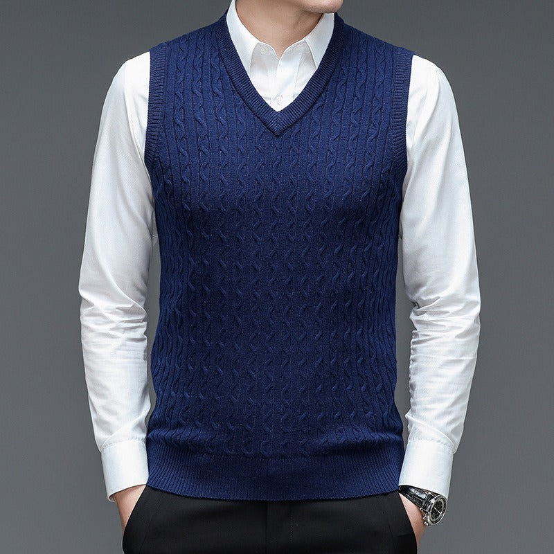 Men's V-neck Classic Knitted Waistcoat | Relvorn